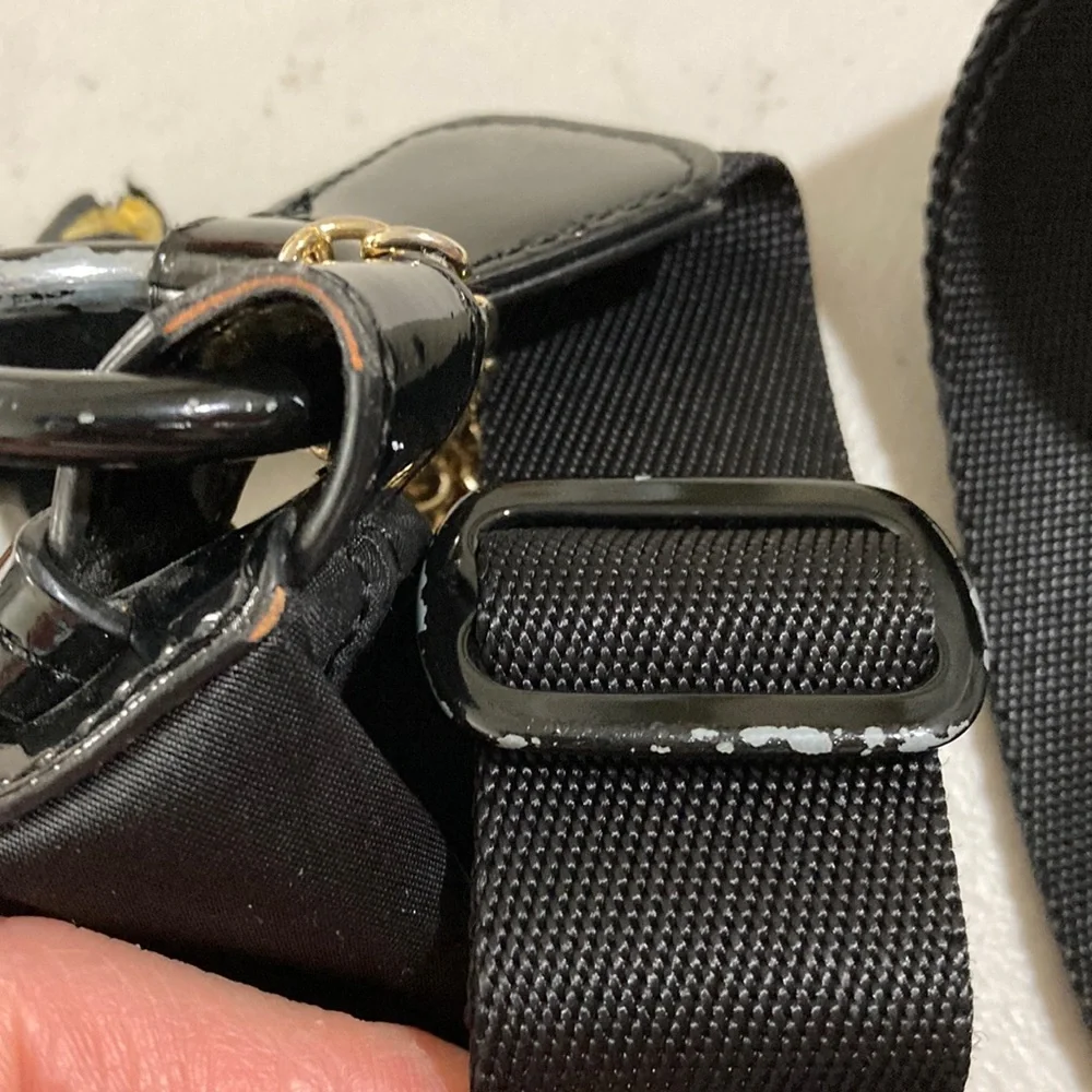 Agnes b. Black Purse, Heavy Satin, Zipper, Designer Bag Charms, Inner Pockets - Picture 15 of 16